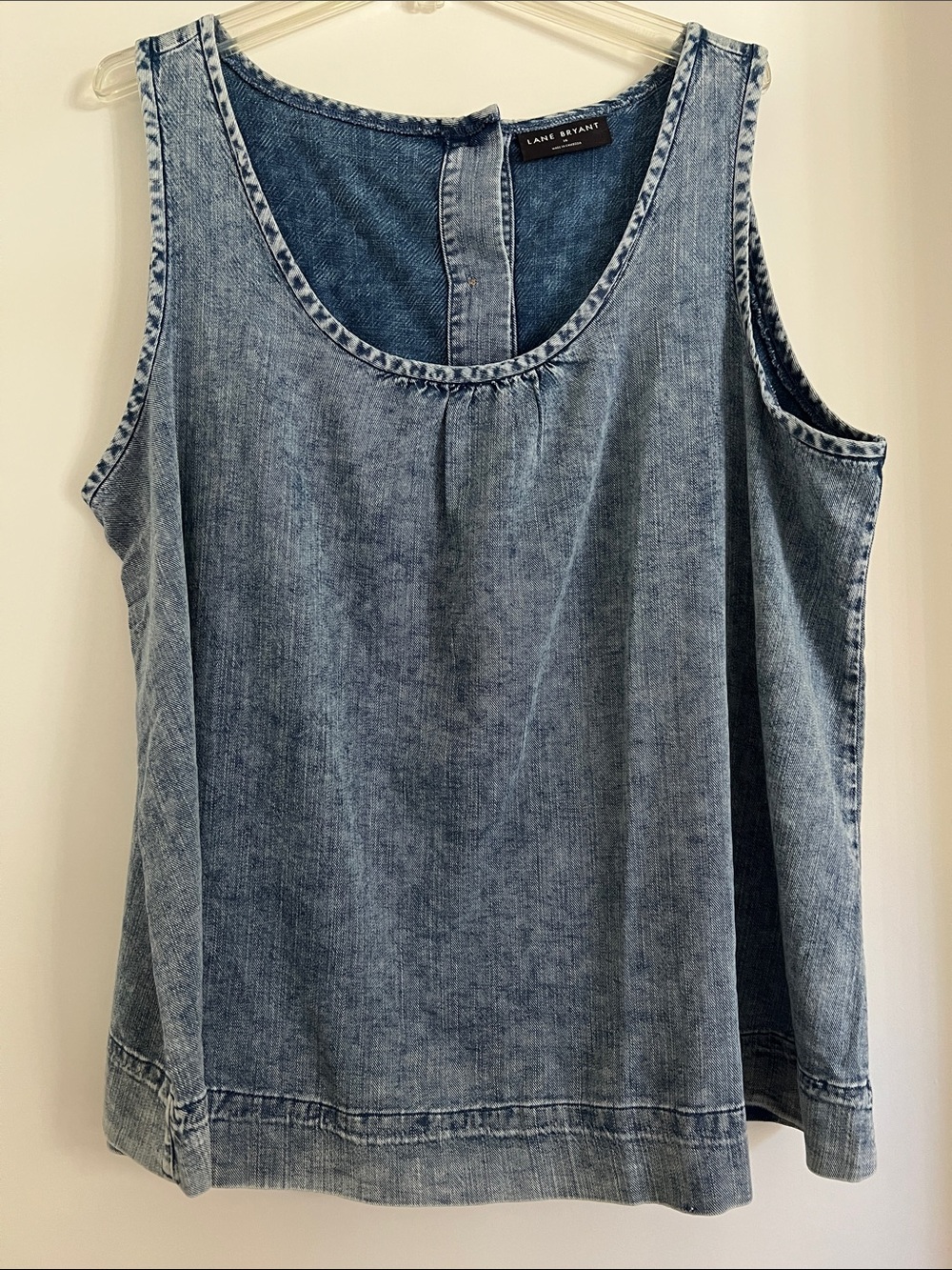 Lane Bryant New Light Blue Denim Scoop Neck top soft denim material